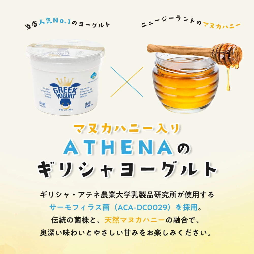 マヌカハニー入りATHENAのギリシャヨーグルト