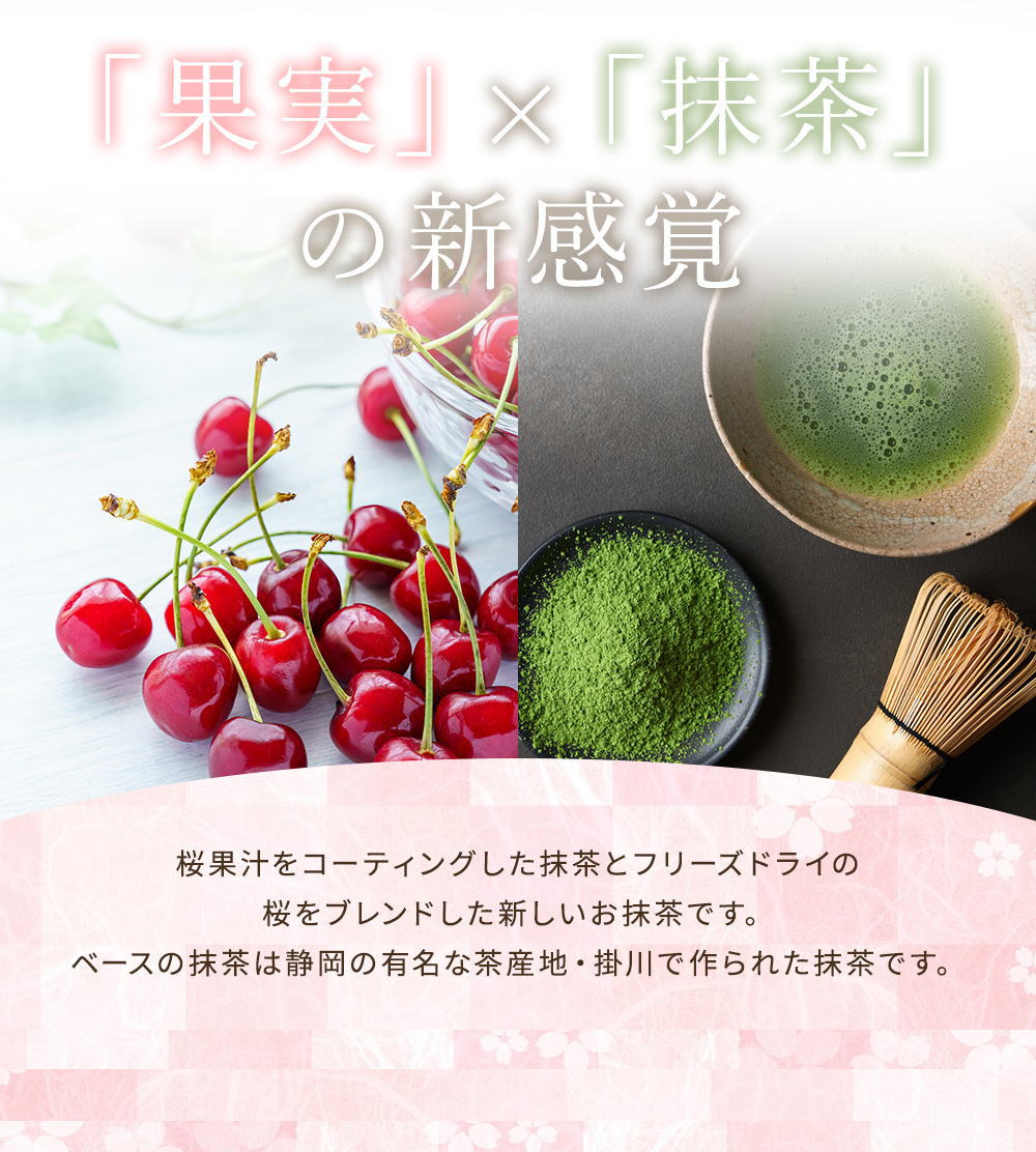 抹茶と果実（桜）「さくら果実」×「本格抹茶」の新感覚