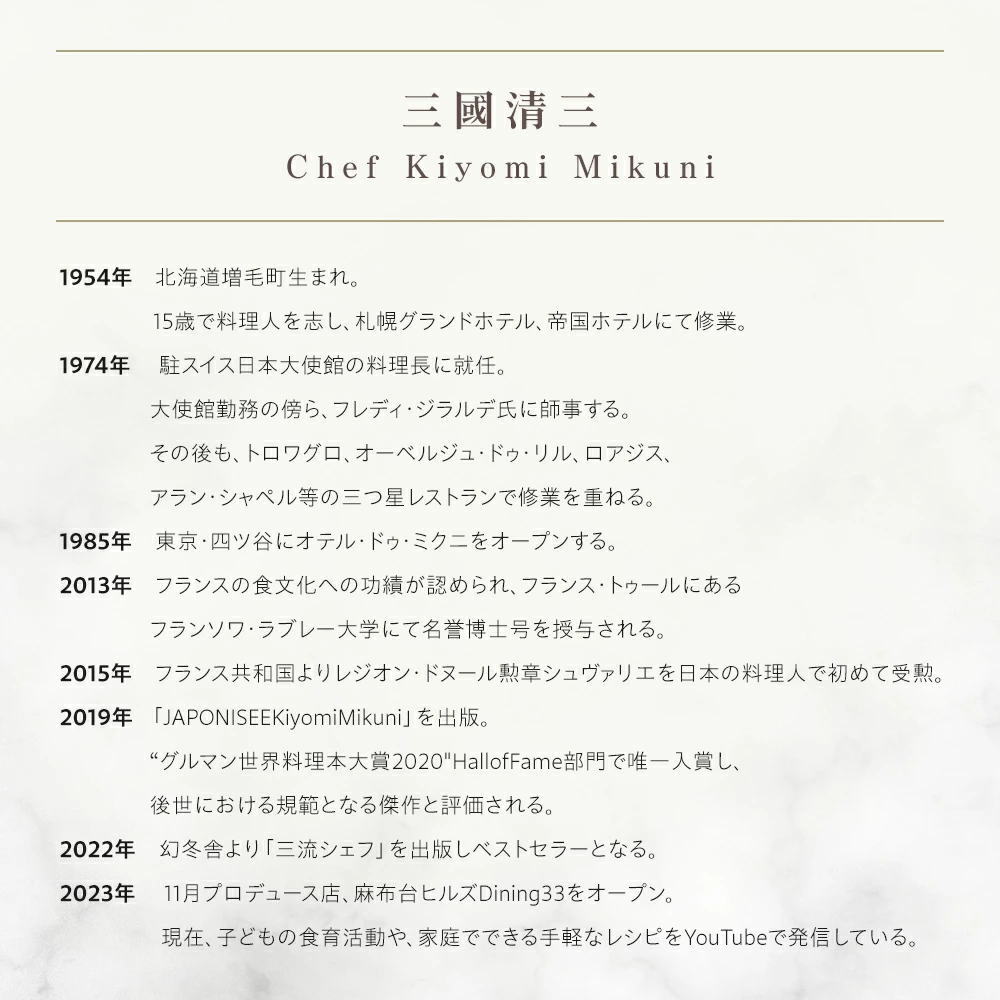 三國清三 Chef Kiyomi mikuni
